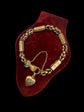 GEORGIAN 15CT GOLD BRACELET WITH A GEM SET HAND, SNAKE & HEART CLASP