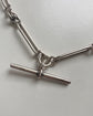 VICTORIAN SILVER PAPERCLIP & LOVERS KNOT ALBERT CHAIN