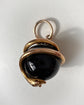 VICTORIAN 15CT GOLD COILD SNAKE & AGATE PENDANT