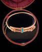 ANTIQUE 15CT GOLD & TURQUOISE KEY BANGLE