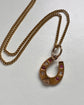 VICTORIAN DIAMOND & RUBY 15CT GOLD HORSESHOE PENDANT