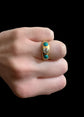 VICTORIAN CHUNKY DIAMOND & TURQUOISE RING