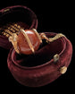 VICTORIAN 15CT GOLD COILED SNAKE & GOLDSTONE SPHERE PENDANT