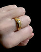 EDWARDIAN CHUNKY 18CT GOLD & DIAMOND GYPSY SET RING