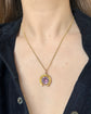 ANTIQUE 9CT GOLD & PASTE HORSESHOE PENDANT