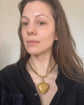 HUGE VICTORIAN PINCHBECK HEART PENDANT & SNAKE CHAIN
