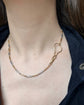 ANTIQUE BI-COLOUR 18CT GOLD & PLATINUM TROMBONE CHAIN