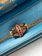 19TH CENTURY RUBY & ENAMEL 18CT GOLD SLIDER PENDANT
