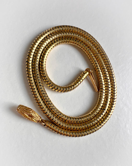 VICTORIAN 15CT GOLD SNAKE / BRAZILIAN LINK CHAIN