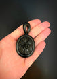 LARGE WHITBY JET ‘TULIP’ LOCKET