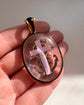 VICTORIAN BISHOPS MITRE ROCK CRYSTAL LOCKET
