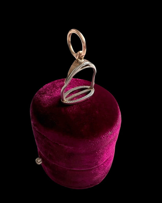 ANTIQUE PLATINUM STIRRUP PENDANT