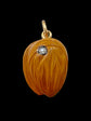 LATE VICTORIAN AGATE AND DIAMOND NUT PENDANT