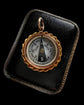 ANTIQUE 9CT GOLD & BLOODSTONE COMPASS PENDANT