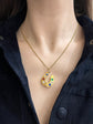 VICTORIAN 18CT GOLD & MULTICOLOUR PASTE HORSESHOE PENDANT
