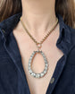 HUGE ANTIQUE SILVER & PASTE HORSESHOE PENDANT