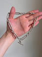 VICTORIAN SUPER CHUNKY SILVER PAPERCLIP ALBERT CHAIN