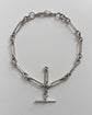 EDWARDIAN CHUNKY SILVER PAPERCLIP ALBERT CHAIN