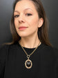 19TH CENTURY DIAMOND & BANDED AGATE SHELL PENDANT