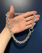 ANTIQUE CHUNKY SILVER CABLE LINK CHAIN
