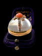 VICTORIAN ROCK CRYSTAL DOME LOCKET WITH DIAMOND & CORAL CENTRE