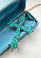 For Chryssa 19TH CENTURY FRENCH PAVÉ TURQUOISE CROSS PENDANT