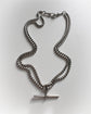 ANTIQUE SILVER SNAKE LINK ALBERT CHAIN