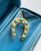 VICTORIAN 15CT GOLD & TURQUOISE HORSESHOE PENDANT