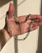 ANTIQUE SILVER PAPERCLIP & LOVERS KNOT CHAIN
