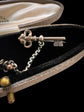 19TH CENTURY SILVER PADLOCK & KEY BROOCH