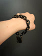 VICTORIAN JET PADLOCK BRACELET