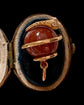 VICTORIAN 15CT GOLD COILED SNAKE & GOLDSTONE SPHERE PENDANT