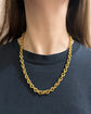 19TH CENTURY 14CT GOLD LOVERS KNOT & REEDED BELCHER CHAIN
