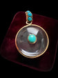 VICTORIAN GLASS LOCKET WITH TURQUOISE BAIL