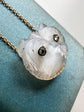 VICTORIAN CARVED MOONSTONE & DIAMOND DOG NECKLACE