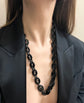 VICTORIAN WHITBY JET CHUNKY MARINER LINK CHAIN