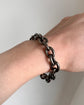 ANTIQUE STEEL & GOLD CHUNKY CABLE LINK BRACELET OR CHAIN EXTENDER