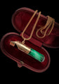 VICTORIAN 15CT GOLD & MALACHITE WHISTLE PENDANT
