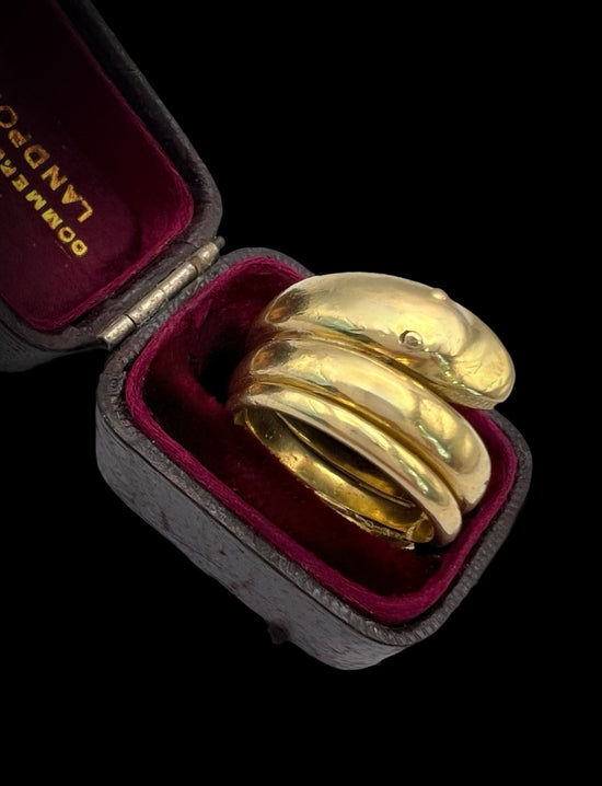 VICTORIAN CHUNKY HEAVYWEIGHT 18CT GOLD SNAKE RING