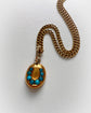 VICTORIAN 15CT GOLD & TURQUOISE MINI HORSESHOE PENDANT