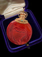 EARLY 19TH CENTURY FRENCH MARBLE GLASS & GOLD SCENT BOTTLE PENDANT