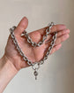ANTIQUE CHUNKY SILVER CABLE LINK CHAIN