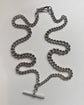EDWARDIAN LONG LENGTH SILVER DOUBLE ALBERT CURB CHAIN