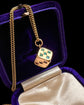 VINTAGE 9CT GOLD GEM SET DICE PENDANT