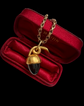 MID 19TH CENTURY GARNET & HIGH CARAT GOLD ACORN PENDANT