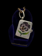 VICTORIAN ENAMEL PANSEY SILVER BOOK PENDANT