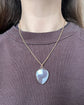LARGE VICTORIAN HEART GLASS LOCKET PENDANT