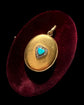 VICTORIAN 15CT GOLD LOCKET WITH TURQUOISE & DIAMOND HEART MOTIF