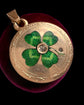 19TH CENTURY ENAMEL & DIAMOND FOUR LEAF CLOVER LOCKET