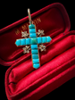 VICTORIAN TURQUOISE & DIAMOND CROSS PENDANT